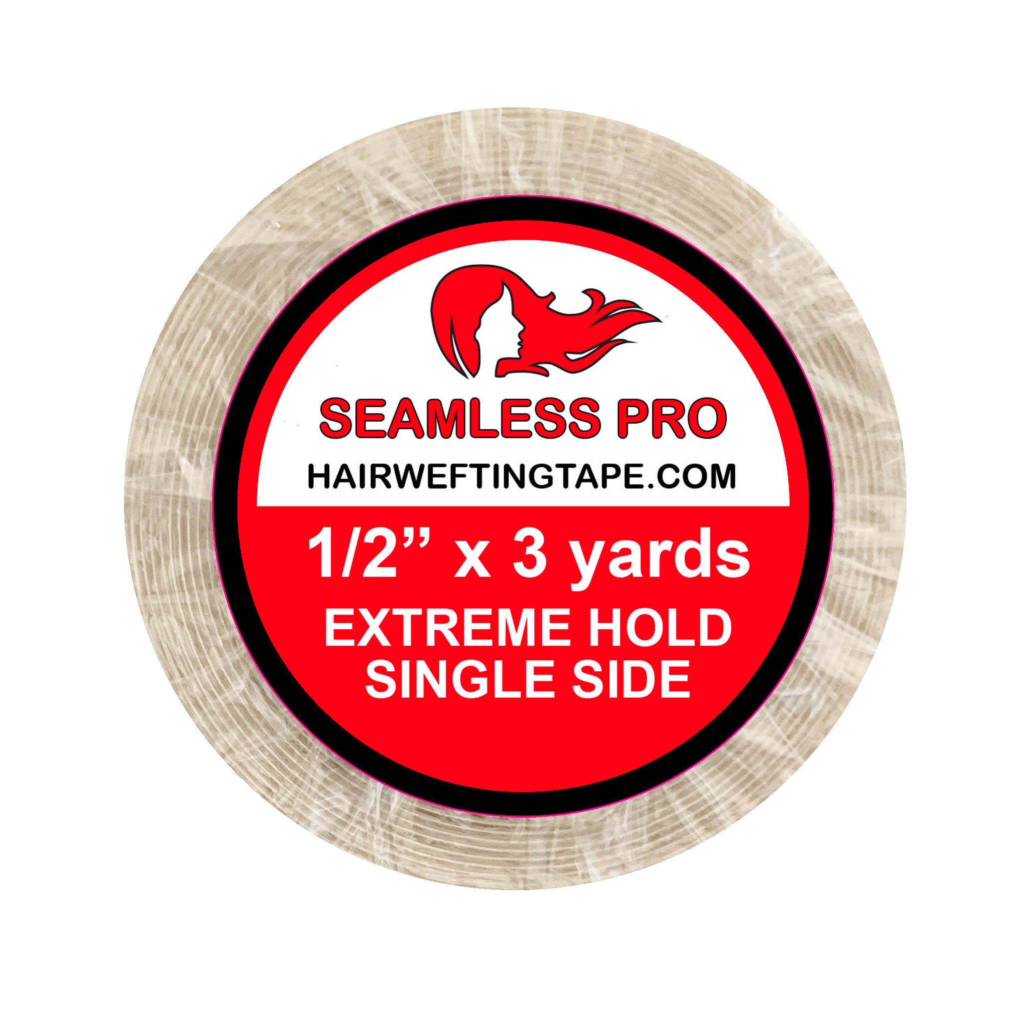 Single sided hair extension tape 1/2"x3 yard roll. Better then tiny tape tabs, more for your money, just roll it out and cut to desired lengths. Seamless hair single side tape.