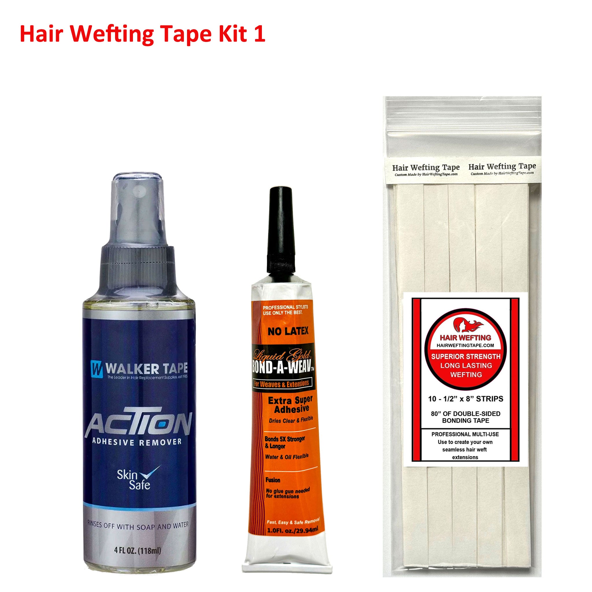 10 strips of-1/2" x 8”long and total length of tape is 80" of double sided hair wefting tape to make seamless hair weft extensions.