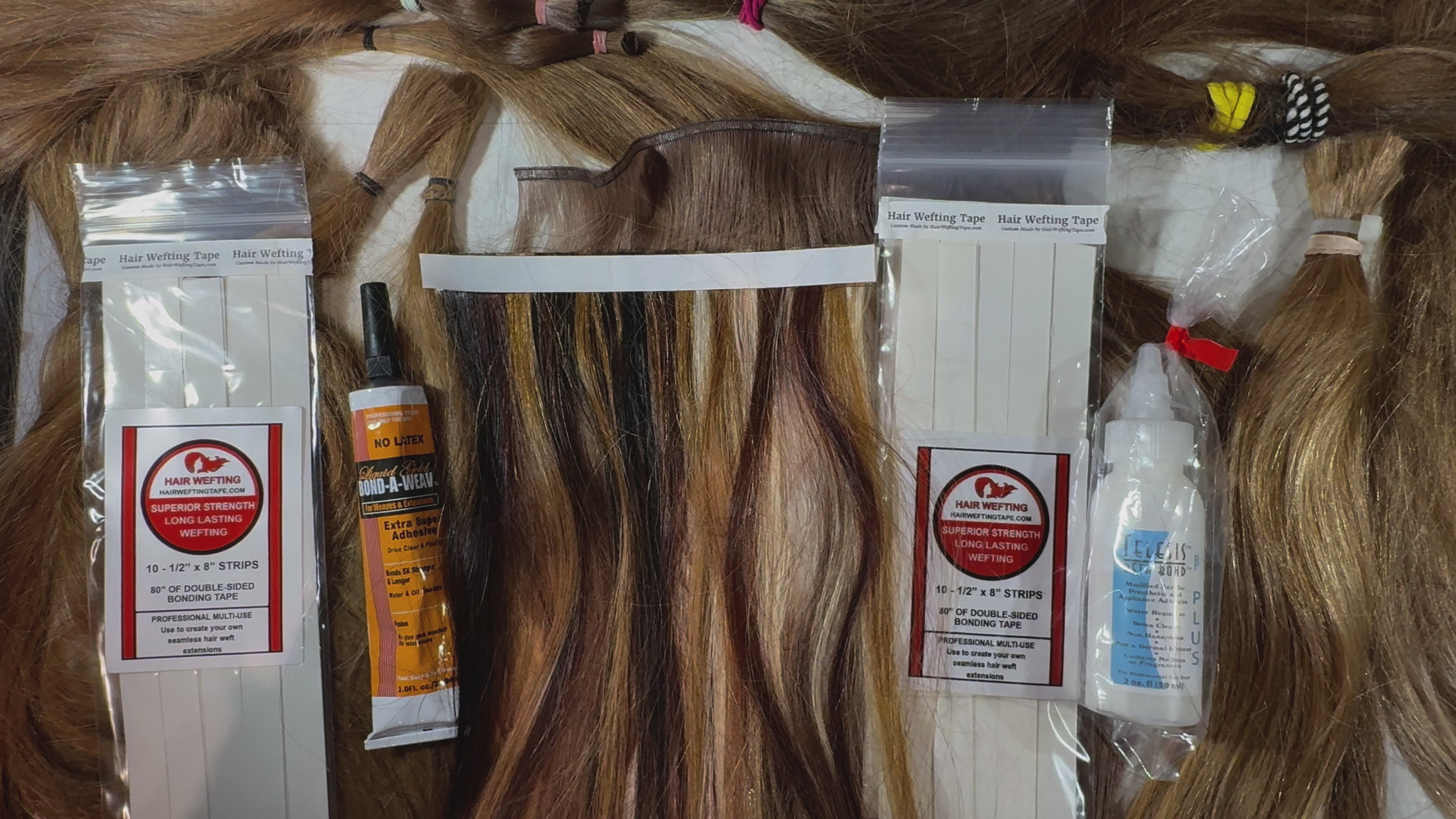 hair wefting tape strips kit intro