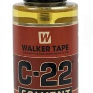 C-22 tape in hair extension remover that can remove the tape and glues very quickly.