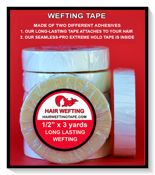 Hair wefting extension tape is used to make your own tape-in extensions. Great for all your hair extension needs.