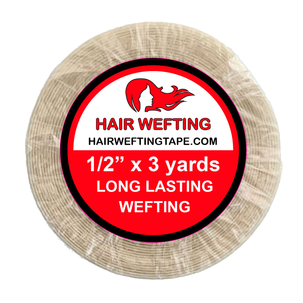 Hair wefting tape 1/2"x3 yard. Used to make your own seamless tape-in hair extensions. Great for all your hair extension needs.