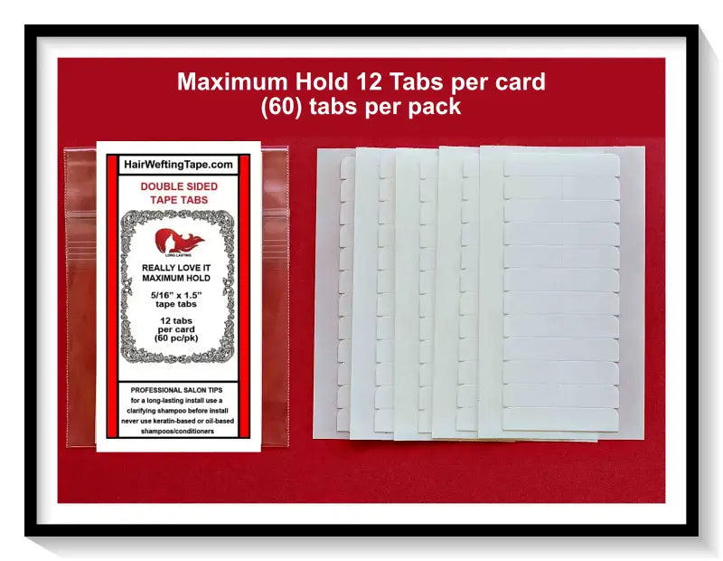 Maximum Hold Hair Extension Tape Tabs ~ Strongest is our long lasting hair extension tape tabs. Hairweftingtape.com